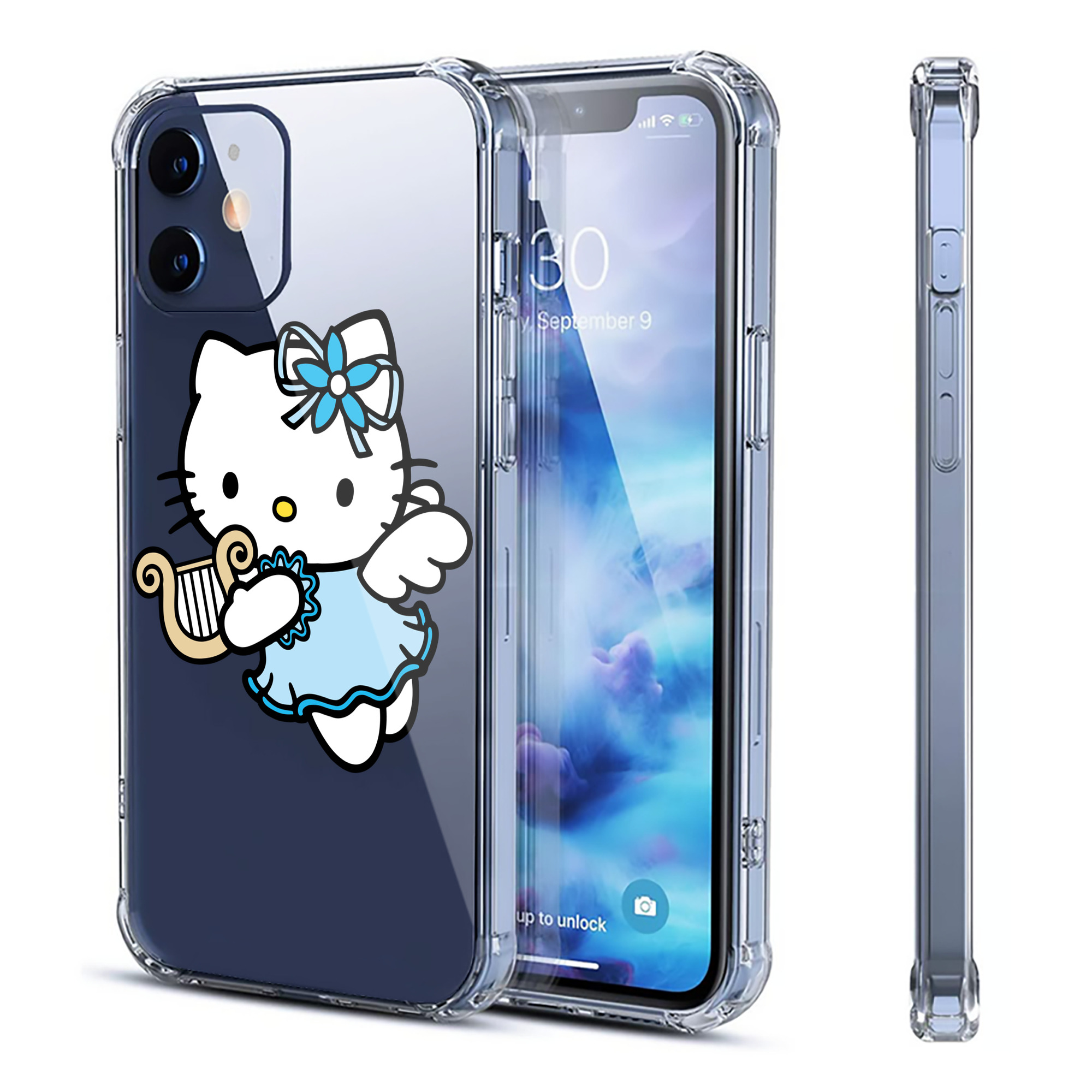 （画像用） Hello Kitty ハローキティ 【iPhone 12シリーズ対応】透明スマホケース（クリアソフトケース）
